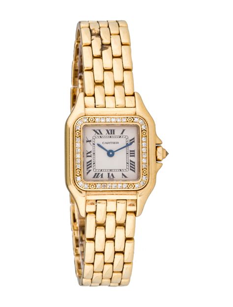 cartier gold diamond watch|cartier panthere watch with diamonds.